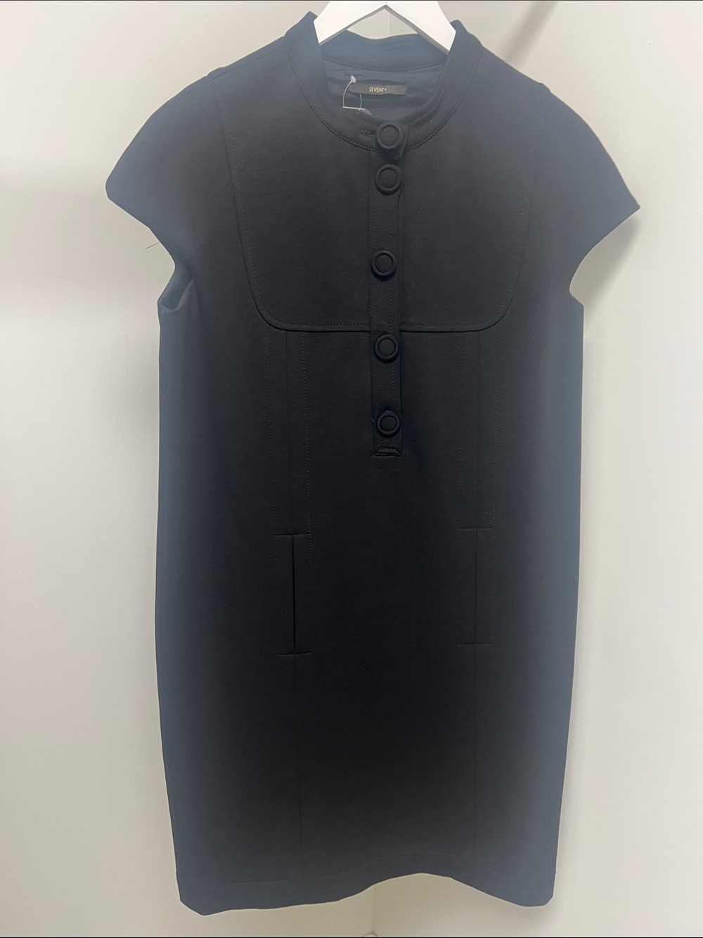 Seventy Black Short-Sleeve Mini Dress